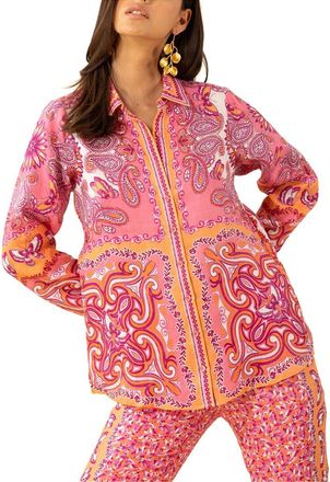 Hale Bob Harlee Long Sleeve Linen Top