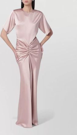 Andamane iris satin dress ruched draping design