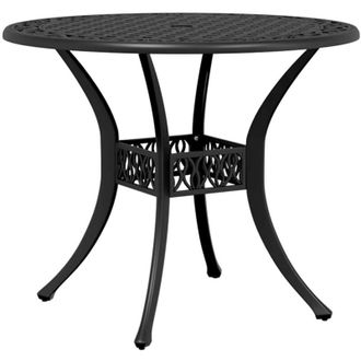 vidaXL Mesa De Jard&iacute;n Aluminio Fundido Negro &Oslash;90x75 Cm Vidaxl
