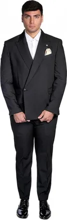 Bharnaba Hombre, Trajes, Negro, Talla: 6XL