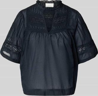 Neo Noir Neo Noir Blusenshirt mit V-Ausschnitt Modell Siama in Marine, Gr&ouml;&szlig;e 34