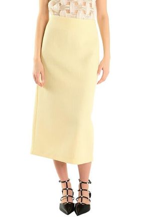 endless rose High Waist Tweed Midi Skirt in Butter at Nordstrom, Size X-Small