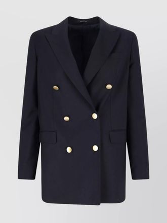 Tagliatore structured double-breasted jacket gold buttons
