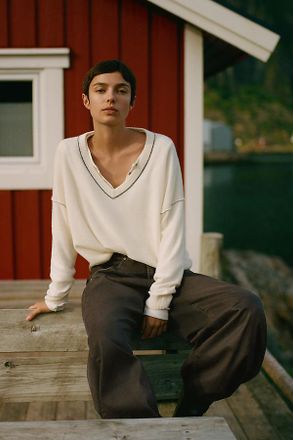 Pilcro 100% Cashmere V-Neck Sweater