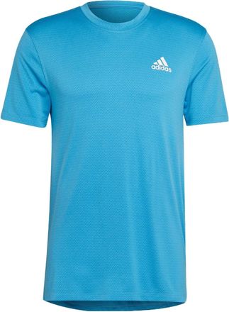 adidas Mens adidas Alphabet Logo Printing Round Neck Short Sleeve Blue T-Shirt HR5257