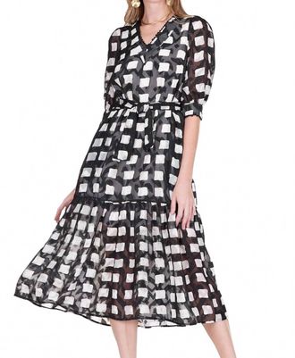 Jade Yoga Trimmed V-Neck Maxi Dress In Checkerboard