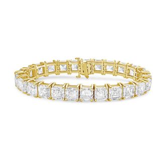 Diana M. Jewels 14kt Yellow Gold 56cts Lab Grown Asscher cut Diamond Bracelet
