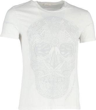 Alexander McQueen Alexander McQueen T-shirt met doodskopprint in wit katoen