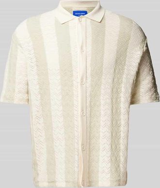 Jack & Jones Jack & Jones Regular Fit Freizeithemd mit Polokragen Modell TYLER in Beige, Größe XXL
