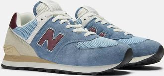 New Balance Mens New Balance 574 U574SPR Sneakers Shoreline Blue Suede Lifestyle Shoes TF8995