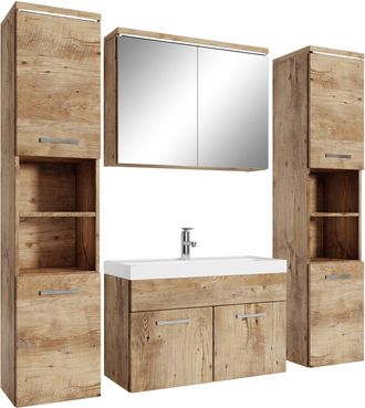 Badplaats Conjunto De Muebles De Ba&ntilde;o Paso Xl 80 Cm - Roble Casta&ntilde;o - Mueb