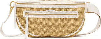 Hammitt Hammitt Charles Crossbody Calla Lily White Raffia Brushed Gold Hammered Lrg