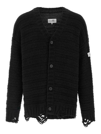 Maison Margiela Distressed Wool Cardigan