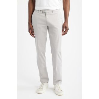 Brax Fabio IDX Flat Front Modern Fit Cotton Blend Chinos in Platinum at Nordstrom, Size 34 X 34
