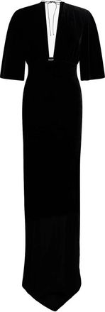 Roberto Cavalli Lange Jurk met V-hals - Dames - Avondkleed - Zwart - M - Kleedjes