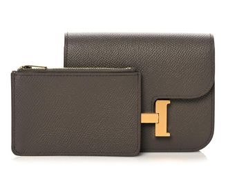 Hermès Etain Epsom Leather Constance Slim Wallet