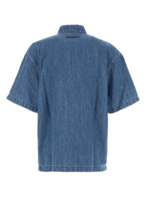 7 For All Mankind Mens Denim Cloudbreak Shirt 1ds Exterior: Cotton Linen Camicie