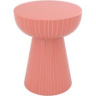 Rendez-Vous D&eacute;co Mesa Auxiliar Redonda De Metal Rosa - Sidonie