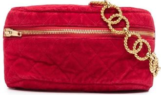 Chanel diamond-quilted chain belt bag - women - Metal/Fabric - One Size - Red
