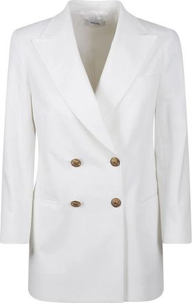 Saulina Milano Witte Katoenmix Jas Made in Italy - Dames - Blazers - Wit - S - Katoen - Jassen