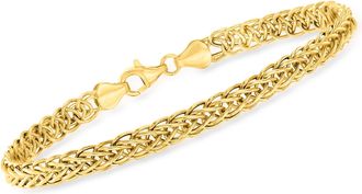 Ross-Simons 18kt Yellow Gold Wheat-Link Bracelet