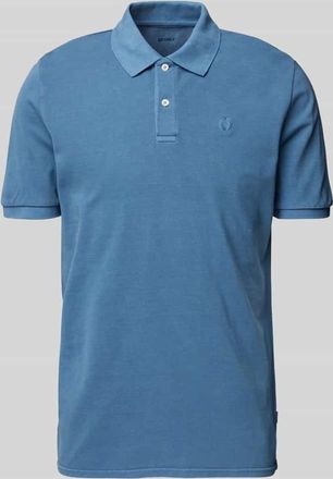 Ecoalf Regular Fit Poloshirt mit Logo-Stitching Modell TEDANALF in Jeansblau, Gr&ouml;&szlig;e S