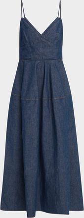 Co Basque Chambray Midi Dress