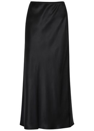 Joseph Isaak Silk Midi Slip Skirt - Black - 44 (UK16 / XL)