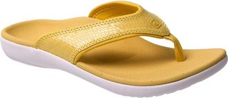 Spenco Womens Spenco Yumi Gecko Sandals Yellow Round Toe Slip-On Slide JZZ1060