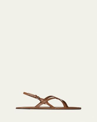 The Row Malick Strappy Leather Sandals