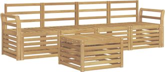 vidaXL Conjunto De Sof&aacute;s De Exterior 5 Uds. Blanco Vidaxl