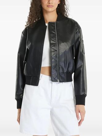 Calvin Klein Bomber in pelle sintetica - Nero