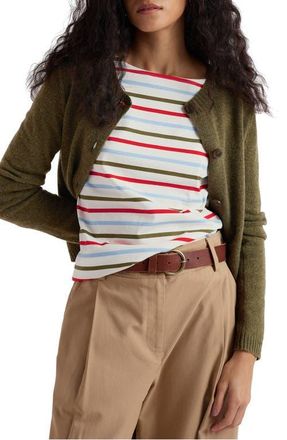 Seasalt Cornwall Tern Tide Merino Wool Blend Cardigan in Seagrass at Nordstrom, Size 10 Us