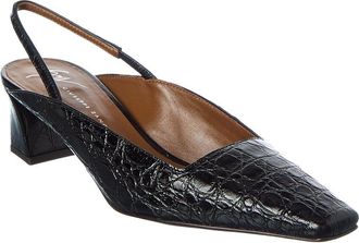 Giuseppe Zanotti Brenda 45 Croc-Embossed Leather Slingback Pump