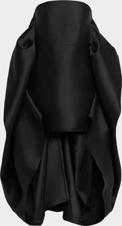 Marques Almeida Strapless Mikado Dress with Draped Back