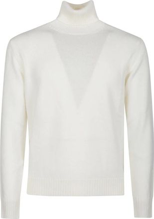 Ballantyne Effen coltrui - Heren - Coltruien - Wit - XL - Wol - Truien & Vesten