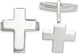 Diamond2Deal Sterling Silver Cross Cuff Links