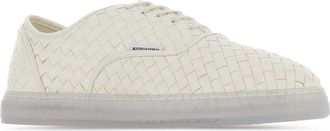 Bottega Veneta Mens White Nappa Leather Serena Sneakers Alabaster