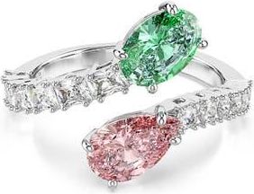 Swarovski x Ariana Grande Multicolor Crystal Bypass Ring in Silver/Multi at Nordstrom, Size 8