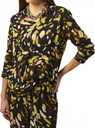 Joseph Ribkoff Animal Print Long Sleeve Top In Black/multi