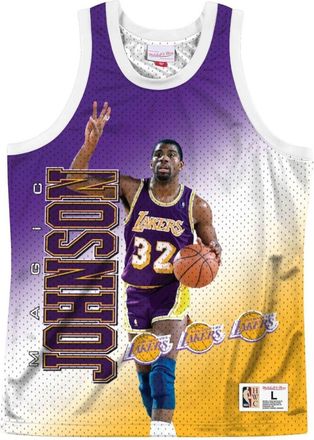 Mitchell & Ness NBA Magic Johnson Los Angeles Lakers Behind The Back Jersey 32 MSTKMI19002-LALWHITEJH