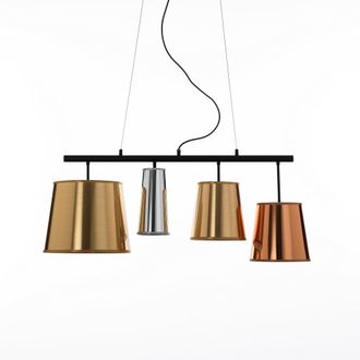 Oresteluchetta L&aacute;mpara de ara&ntilde;a de metal negro mate cm. L.93 p.30 h.40