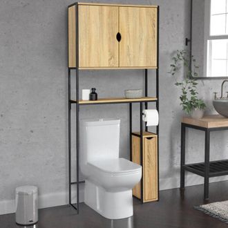IDMarket Mueble Wc 3 En 1 Con Armarios De Dise&ntilde;o Industrial Detroit