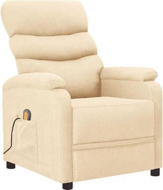 vidaXL Sillón de masaje de tela color crema Vidaxl