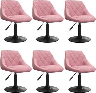 vidaXL Vidaxl - Silla De Comedor Giratoria 6 Uds Terciopelo Rosa