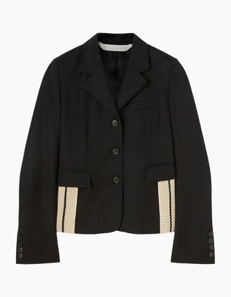 Palm Angels Womens Womens Fitted Track Blazer Black - Size: 14