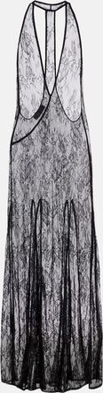 Adriana Degreas Sheer open-back lace maxi dress
