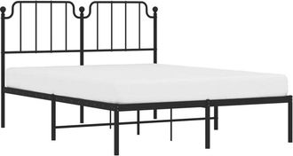vidaXL Vidaxl - Estructura Cama Sin Colch&oacute;n Con Cabecero Metal Negro 140x190 Cm
