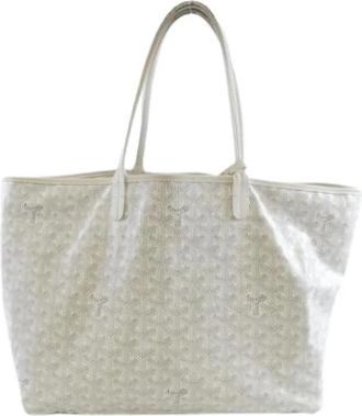 Goyard Pre-owned Saint Louis Coated Canvas Tote Bag - Dames - Vintage Shopper - Wit - ONE Size - Vintage