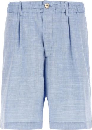 Brunello Cucinelli Light Blue Chevron Shorts